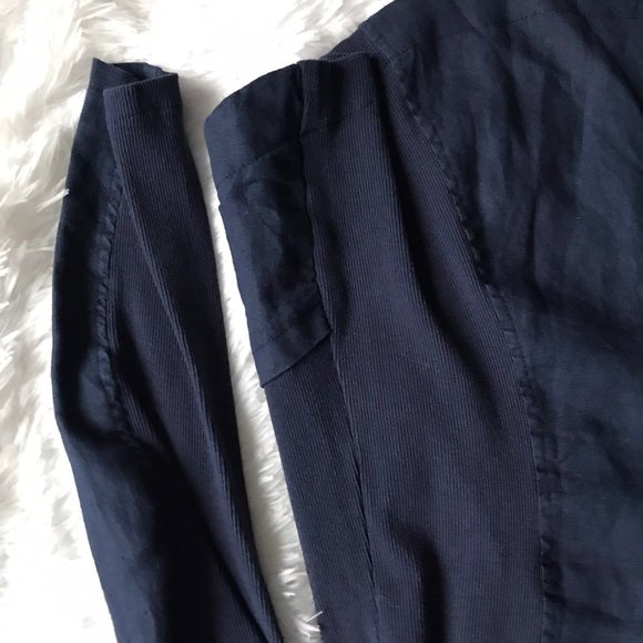 AMARYLLIS 100% Linen Navy Blue Blazer Jacket - Picture 6 of 8